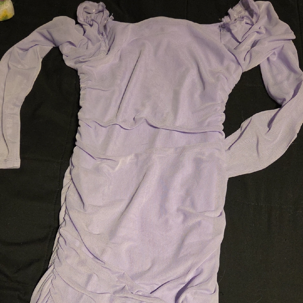 Lilac Ruched Mini Dress - Women
